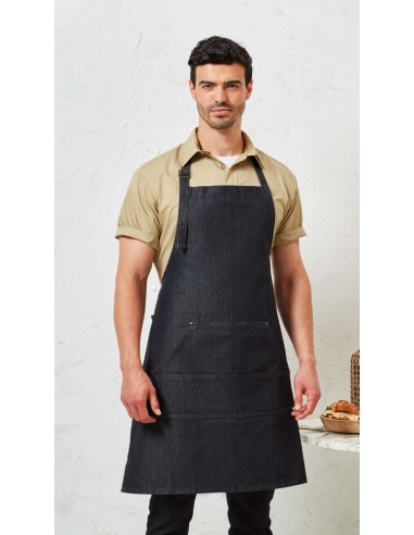 PRE-PR126-Jeans Stitch Denim Bib Apron